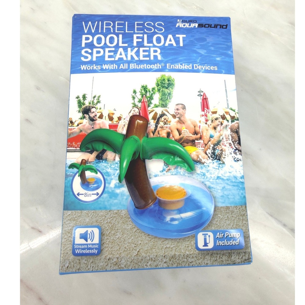 Aduro AquaSound Wireless Pool Float Speaker‎ Bluetooth IPX67 Palm Tree